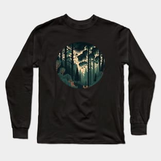 Forest Minimal Design, Adventure and Hiking Long Sleeve T-Shirt